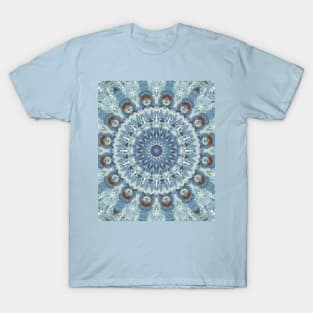 Crystal Blue Winter Star Kaleidoscope T-Shirt